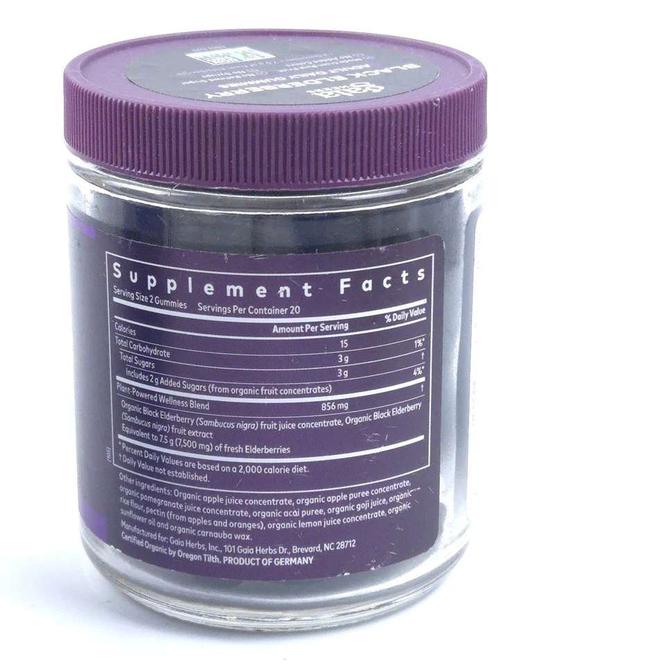 ¡LEER! Gomitas Gaia Herbs Black Saúco Adulto 40 unidades Foto 3 de 4