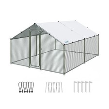 Quictent Large Metal Chicken Coop Run for 20 Poultry with Galvanized Hardwar...