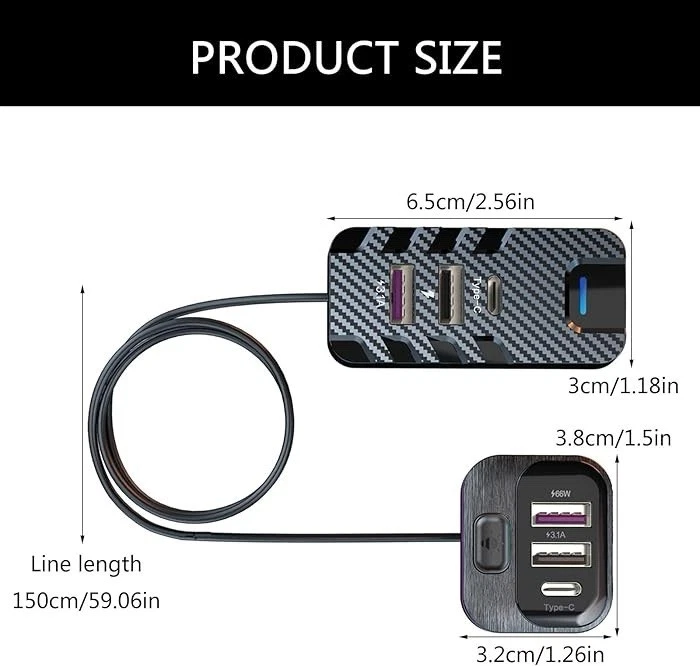 Multiple Port Car Charger Station With Rapid Charging For Tablet Mobile Devices - Image 4 of 4