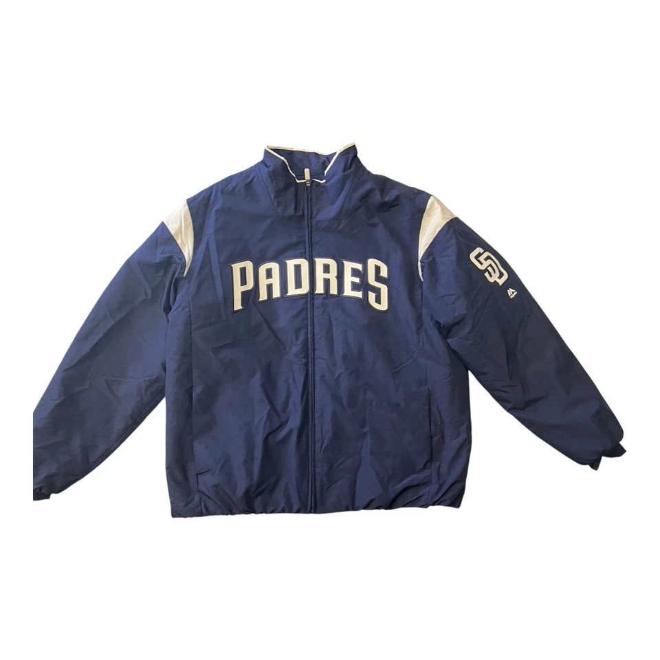San Diego Padres Majestic Authentic Collection Dugout Jacket 2XL Team Issued - Image 3 of 4