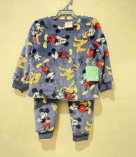 Disney Mickey Mouse Pluto 24 M 2-Piece Fleece outfit Set Blue Long Sleeve
