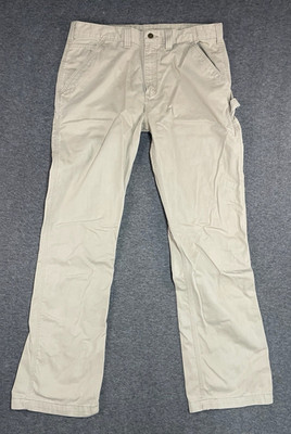 Carhartt B324 Pants 38x34 Canvas Utility Carpenter Work Gear Beige Relaxed Fit