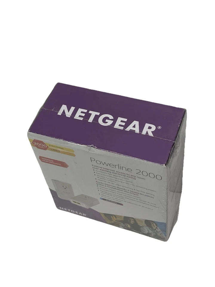 NETGEAR PLP2000 Powerline Adapter 2000Mbps PLP2000-100PAS - WHITE - NEW - SEALED - Image 2 of 4