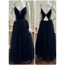 NWT Windsor Kara Formal Rhinestone Ball Gown Navy Size 9 special occasion formal