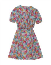 VINTAGE Womens A-Line Dress UK 18 XL Multicoloured Floral Polyester MT10