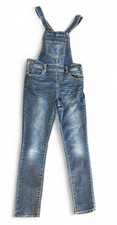 Cat  Jack Kids Overalls Large 10/12 Denim Stretch Jeans Adjustable Distressed L