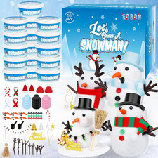 16 Pack Snowman Kit, Build a Snowman Craft Kit for Kids, Christmas Craft Creativ