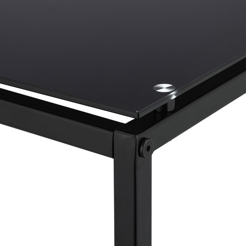 Mesa auxiliar metal mesita lateral negra 4,6 kg 60 cm mesa auxiliar cristal - Imagen 6 de 8