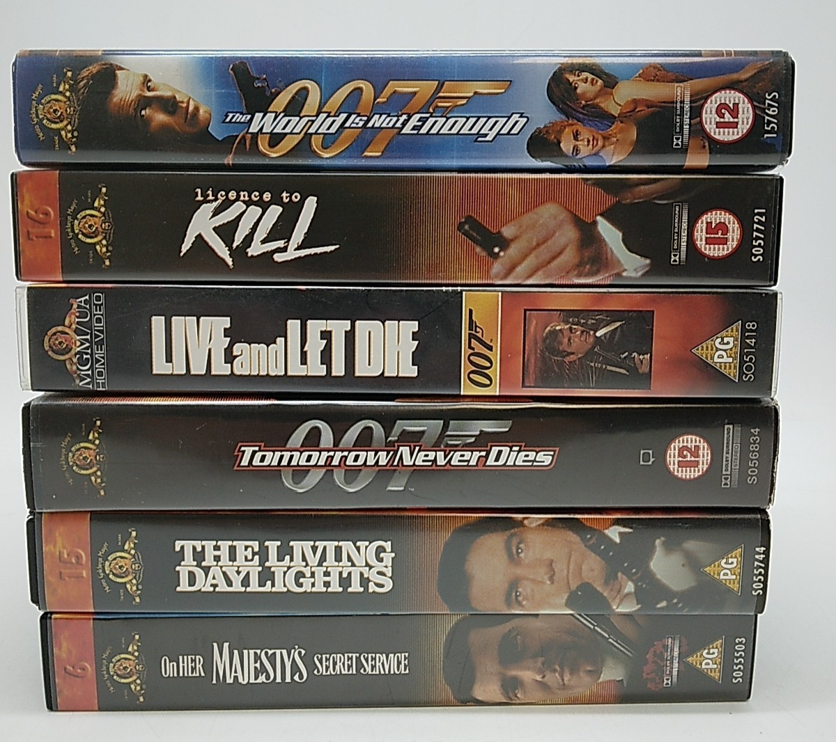 Job Lot VHS Cassettes x6 James Bond Mix License to Kill Live and Let Die 007