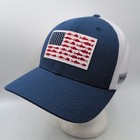 Columbia PFG Fish US Flag Mesh FlexFit Fitted S/M Hat Unisex Blue, White & Red
