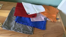 Vintage Lot of 6 Men  s 100 Silk Pocket Squares Hand Rolled Assorted Colors