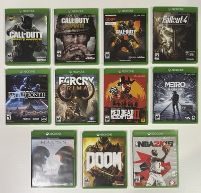 Xbox One Game Lot Of 11 COD, Farcry, Red Dead 2, Metro, Halo, Battlefront, Doom