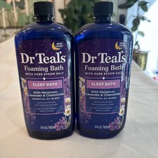 NEW Set 2 Dr Teals Foaming Sleep Bath Pure Epsom Salt W/ Melatonin  Essential