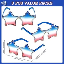 Star Sunglasses for 4th of July Party (Red White Blue)