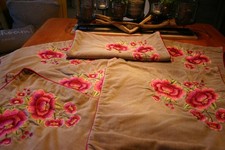 6 x Pip Studio Deko Kissen Bezüge Samt Blumen braun rosa blau Stickerei Vintage