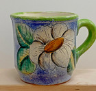 MAYOLICA FLORAL COFFEE MUG MADE IN MEXICO Hand Painted and Signed Guanajcato — photo 2