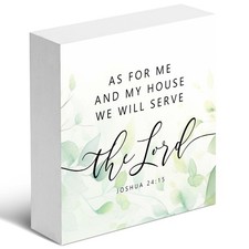 Christian Home Decor, As For Me And My House We Will Serve The Lord Wooden Bo...