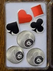 7g of .999 Silver - Pan Silver - 8balls + Colorized Spade/Heart/Club/Diamond