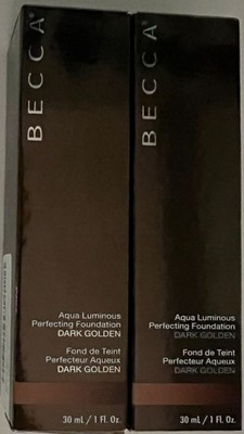 2 Units of Becca Aqua Luminous Perfecting Foundation Dark Golden 1oz New Boxed