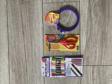 Allary Craft Thread / Floss 8 Skeins, 8 Yards Per Skein, Hoopla Hoop, scissors