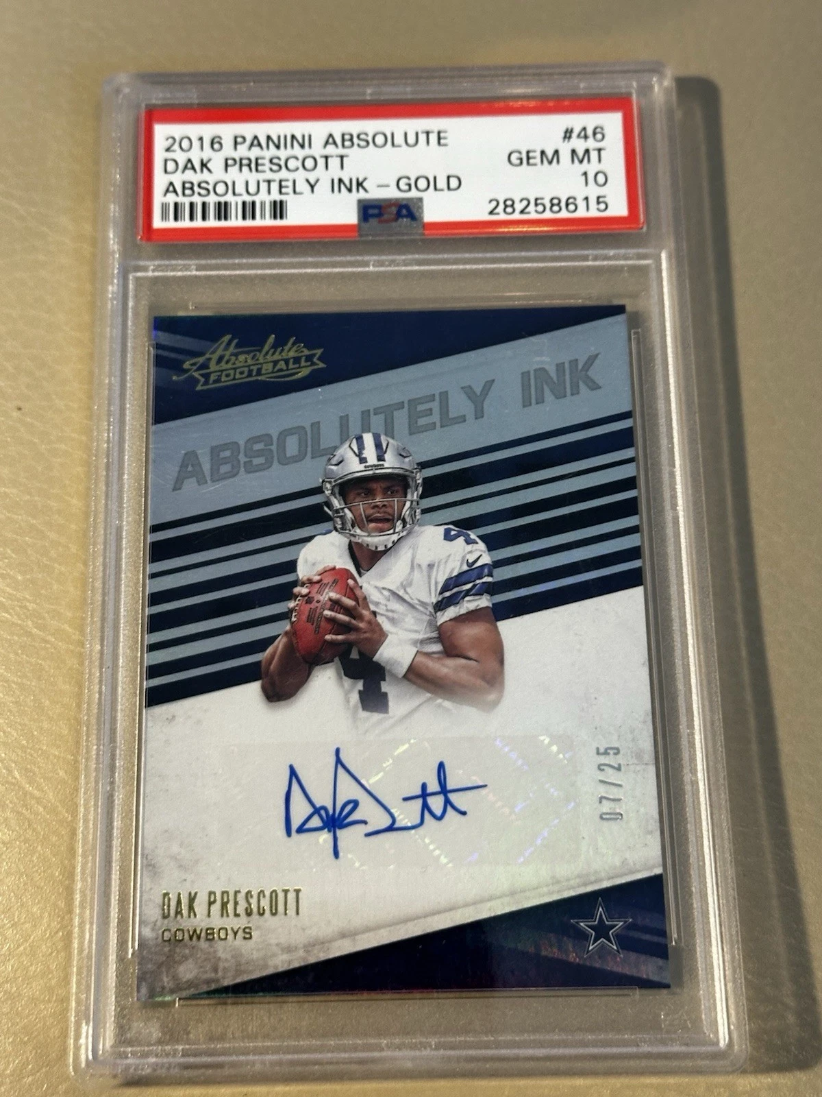 Dak Prescott Panini Absolute Absolutely Ink #46 Gold