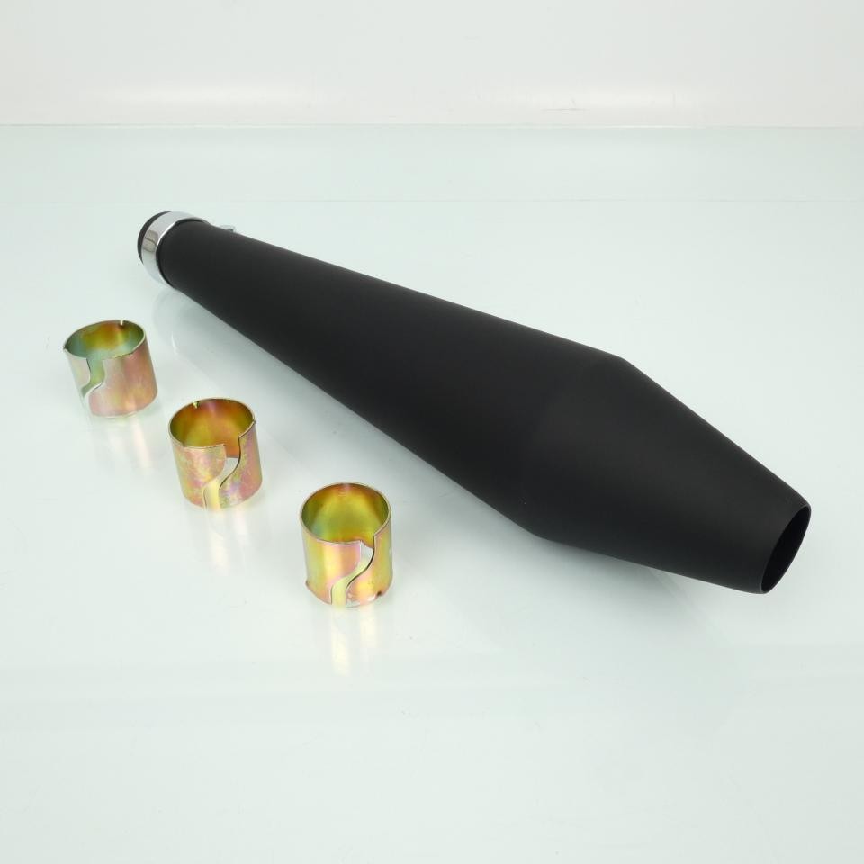 Silencieux café racer contre-cône noir mat 484mm pour rénovation moto