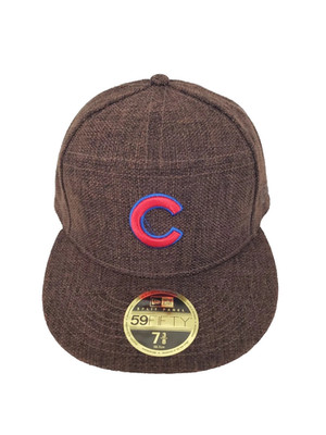 Chicago Cubs Hat Hemp Brown Split Panel New Era 59Fifty Fitted Size 7 3/8