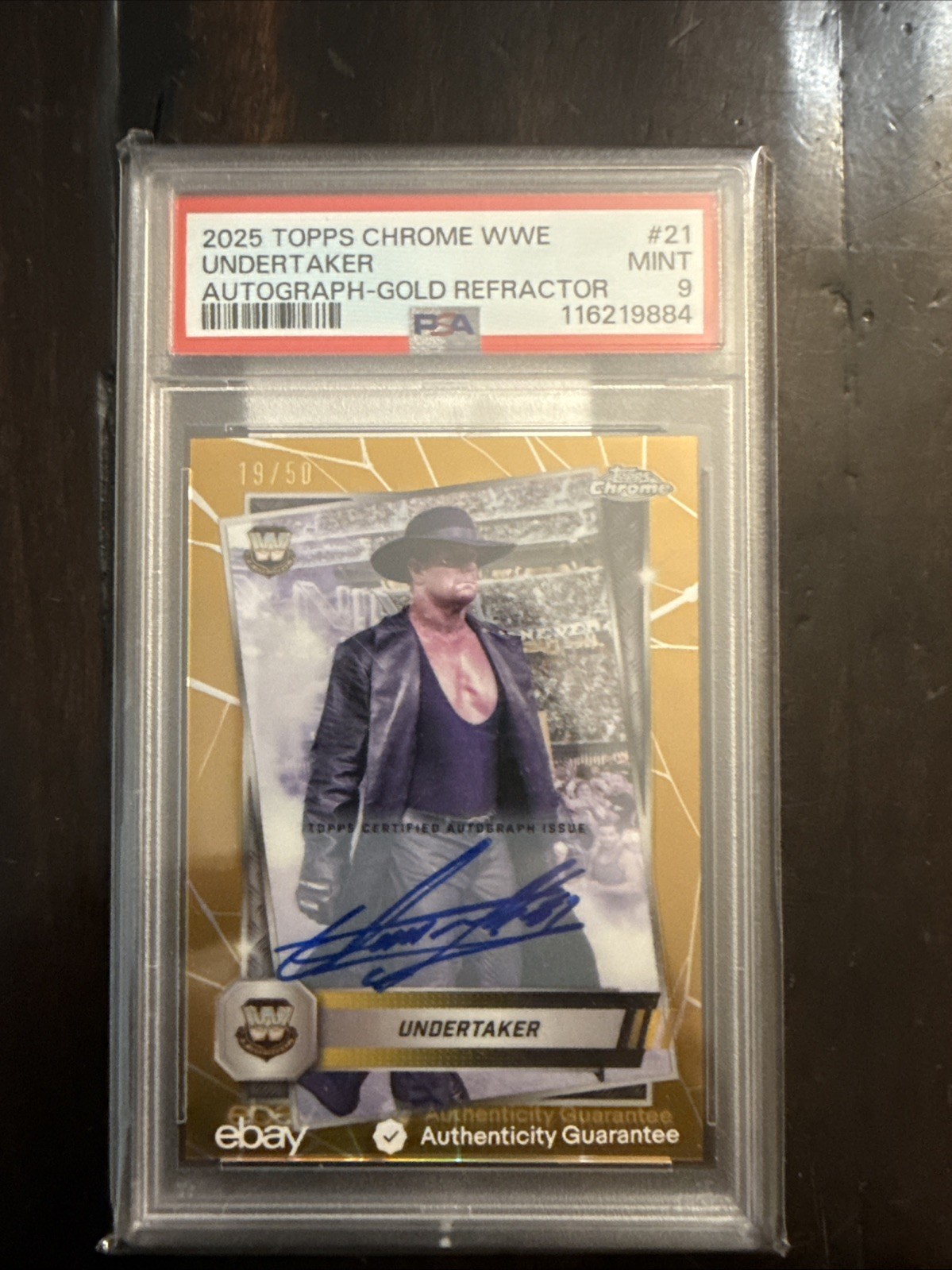 2025 Topps Chrome WWE - Autographs Undertaker #21 Gold Refractor /50 (AU)