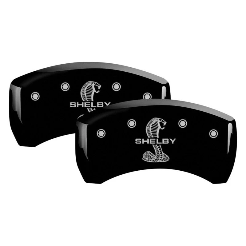 For Ford Mustang 10-14 Caliper Covers Gloss Black Caliper Covers w Shelby Foto 2 de 3