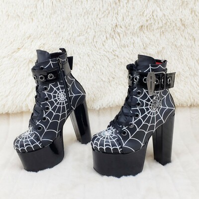 Torment 51 Black Chunky Heel Platform Goth Punk Ankle Boots