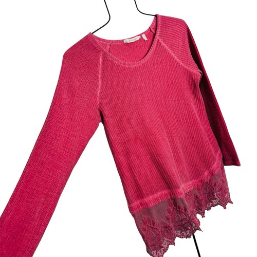 Top túnica térmica Soft Surroundings jazmín para mujer talla M dobladillo de encaje festoneado - Imagen 2 de 13