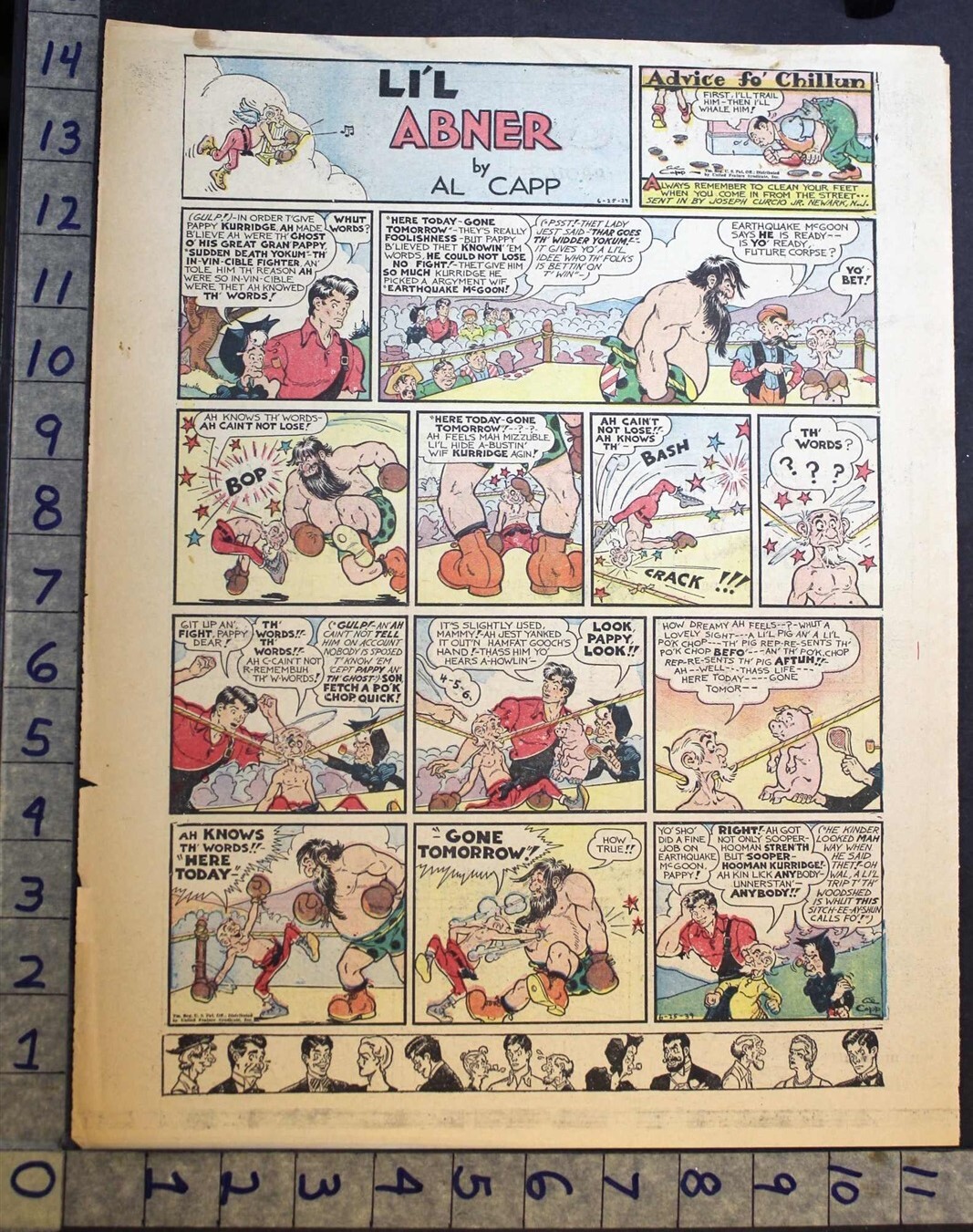 1939 AL CAPP LI'L ABNER CARTOON HILLBILLY DOGPATCH ADVICE CHILDREN ...