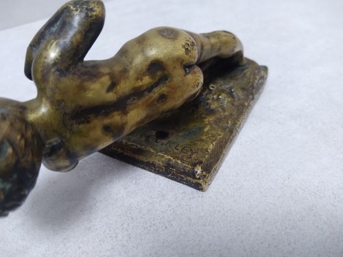 Antique Bronze Sculpture Cherub 19th.Signed L.KLEY. - Picture 8 of 24