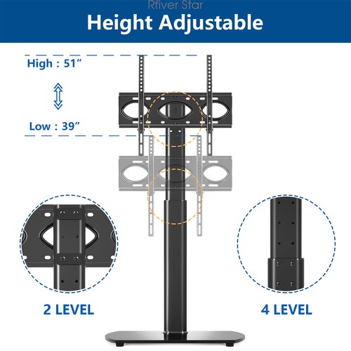 Soporte de piso giratorio universal para TV con montaje para pantallas planas LED LCD de 27-55" - Imagen 5 de 8