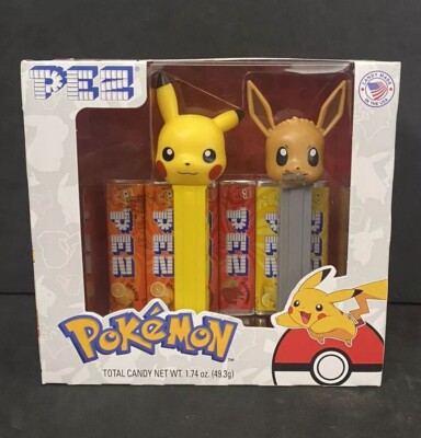 ERROR 2021 PEZ Pokémon Gift Set (Pikachu & Eevee) Fabric In Eevee s Mouth ERROR
