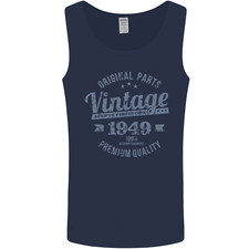Vintage Year 77th Birthday 1949 Mens Vest Tank Top Navy Blue