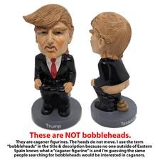 Trump Dumper Caganer Poop Figurine Bobblehead-Like Thingee Statue 5-inches tall