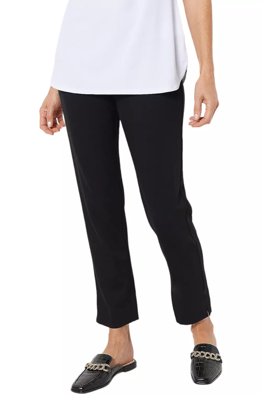 Susan Graver Every Day Supreme pantalon cheville en tricot noir