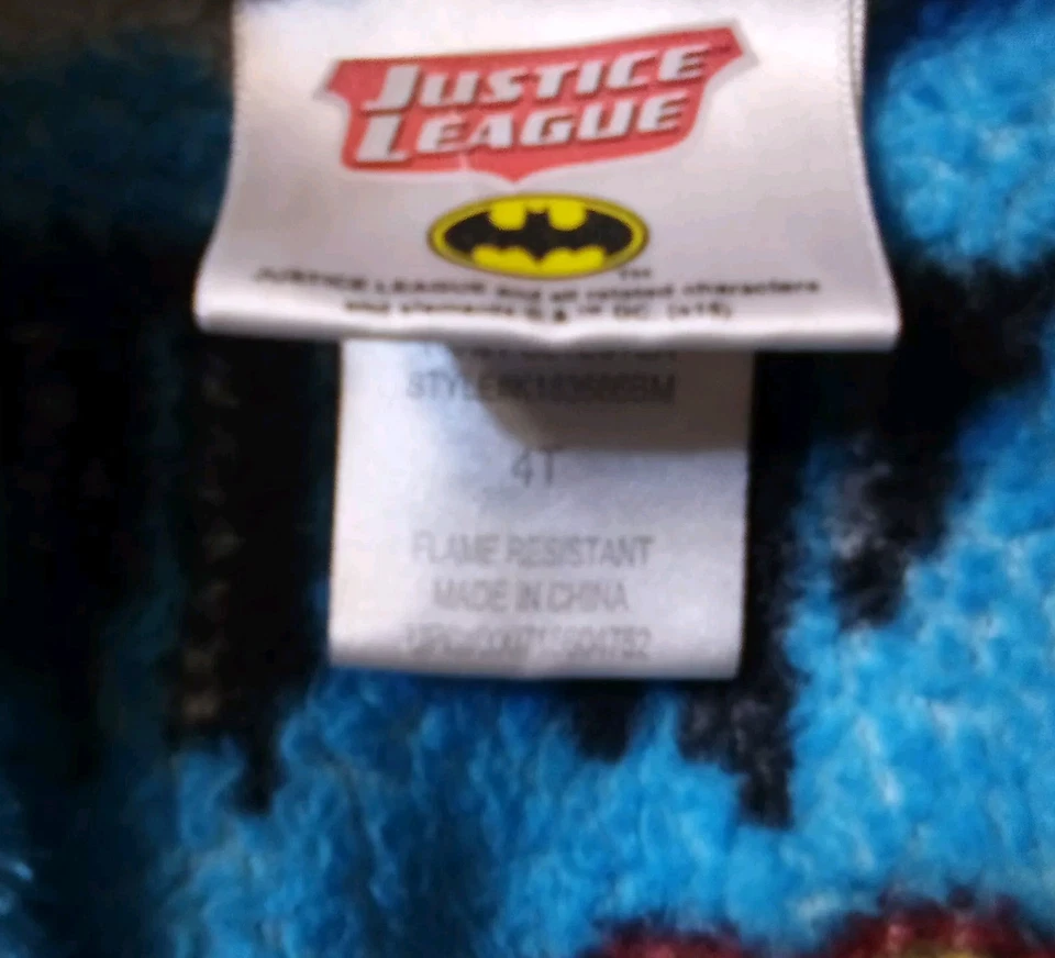 Albornoz Justice League para niños talla 4T color azul y negro Foto 2 de 4