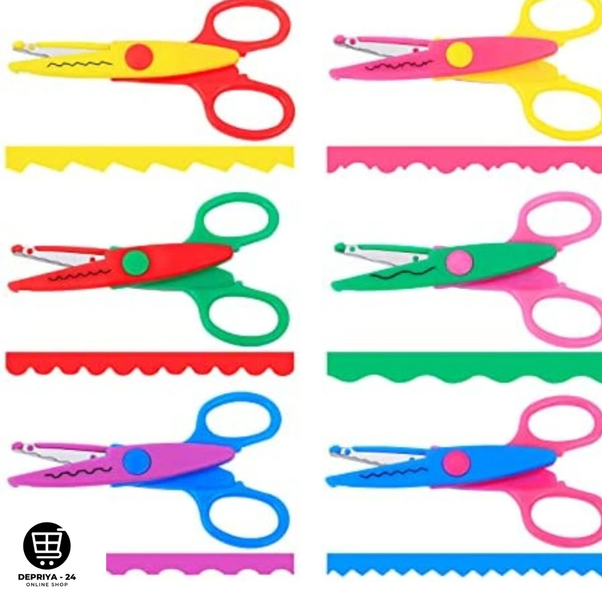 6pc/lot Children Kids Paper Craft Scissors 6 Cutting Patterns Curved Edges  DIY Decorative Scissor For Scrapbook Album Photos - Price history & Review, AliExpress Seller - White windmill Store