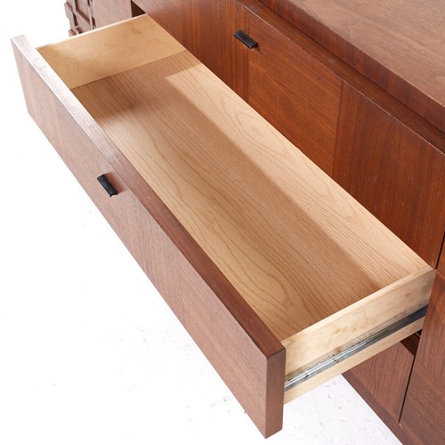 Lane Brutalist Mid Century Walnut Lowboy Dresser - Picture 8 of 9