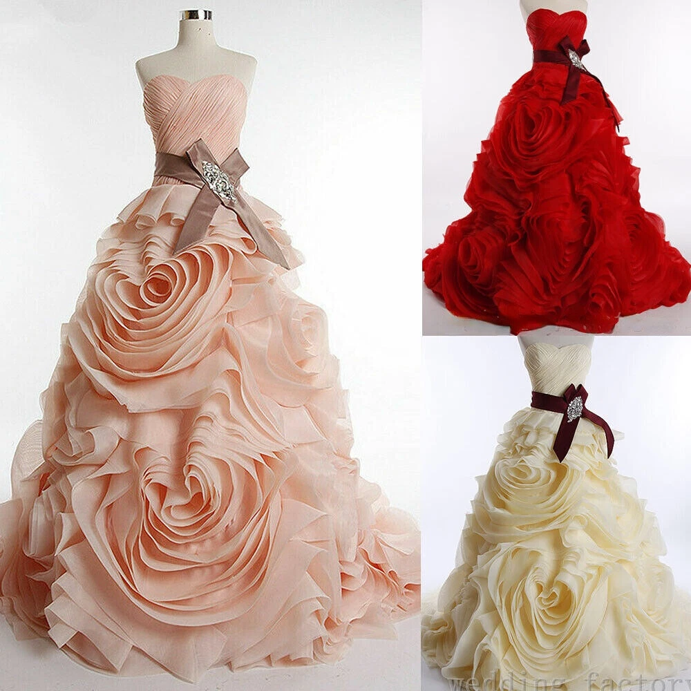 Pink Quinceanera Dresses Puffy With 3D Flowers Sweet 15 16 Prom Party Ball  Gowns | eBay