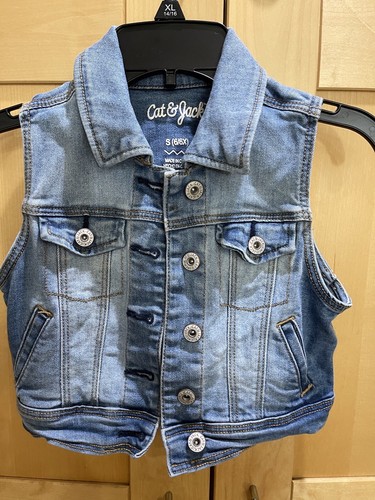 Cat \u0026 Jack girl's denim vest ombre S 6 