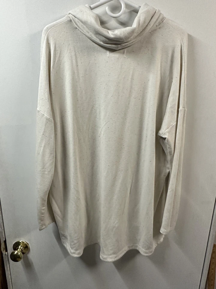 Top Lou & Grey para mujer con capucha cuello XL marfil moteado manga larga mezcla de rayón Foto 3 de 4