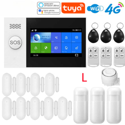 4G Home Anti-theft Alarm System, Security Alarm Kit with PIR Motion Sensor,WiFi