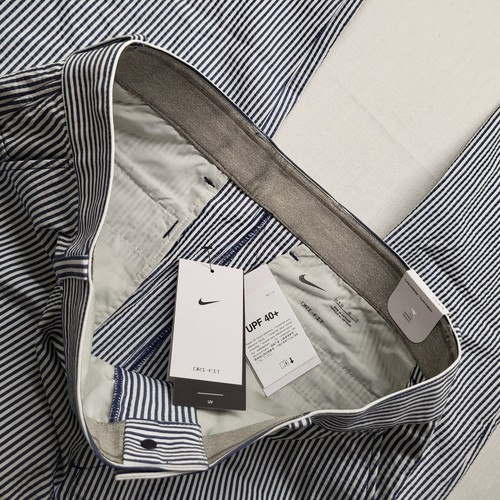 Nike Dri Fit Golf Pants Mens 34/32 Flat Front Blue Stripe Straight Polyester UPF - Picture 6 of 18