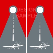 Airplane Runway Cornhole Wrap Bag Toss Skin Decal Sticker