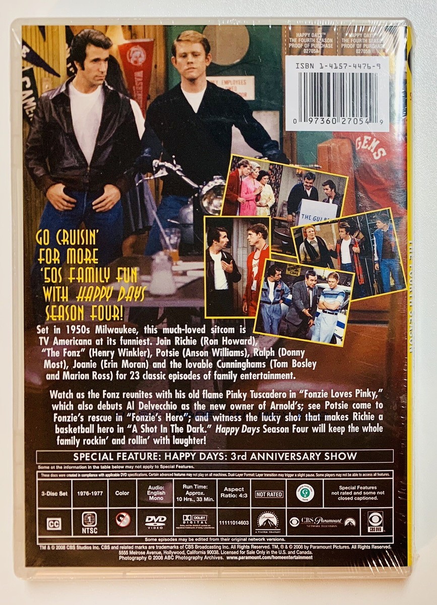Dvd Cbs All Access Happy Days HAPPY DAYS The Fourth Season (DVD
