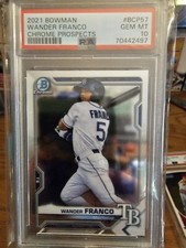 2021 Bowman Wander Franco #BCP57 Chrome Prospects Graded PSA 10 GEM MINT Rays