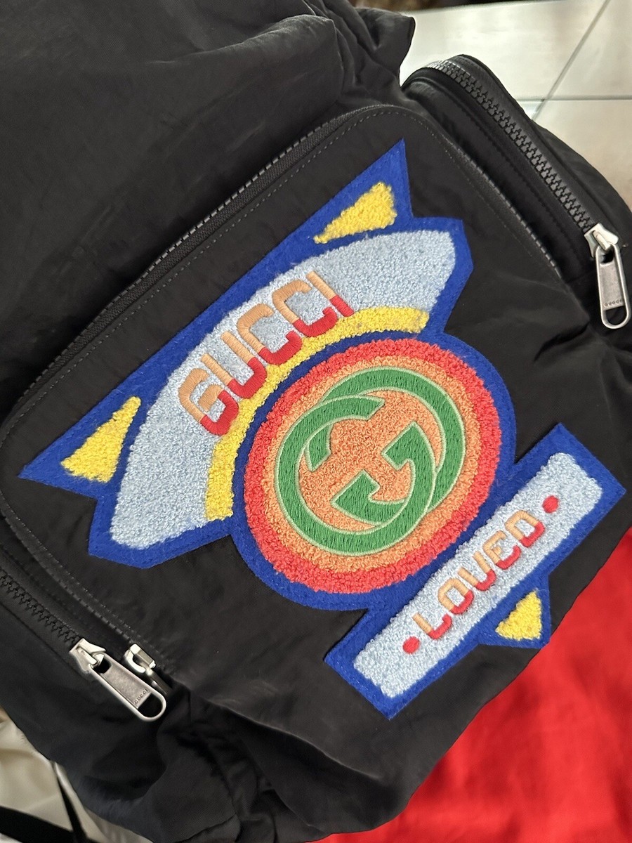 Gucci Interlocking G 80's Patch Nylon Multi Pocket Backpack Gucci Interlocking G 80's Patch Nylon Multi Pocket Backpack